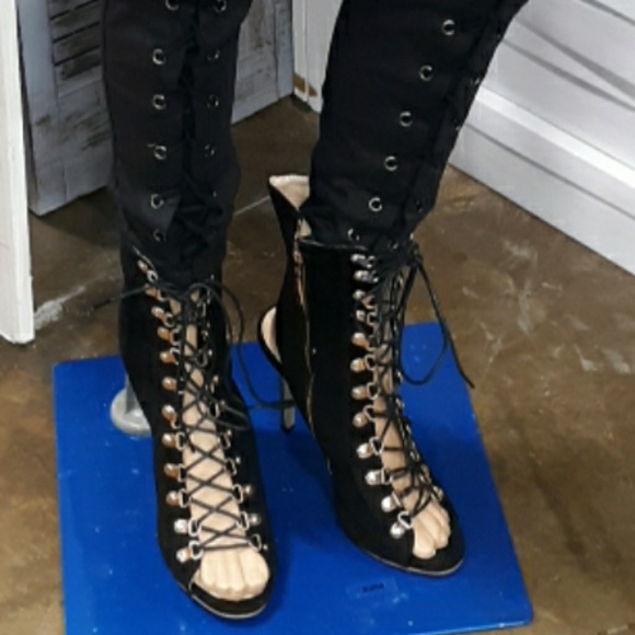 Peep-Toe❤Stiletto High Heels Booties FIRM! - Picture 3 of 4